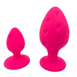 Dual Size Anal Plug - Strawberry